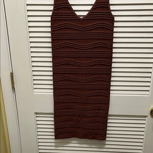 Aura Chocolate Textured Midi Dress